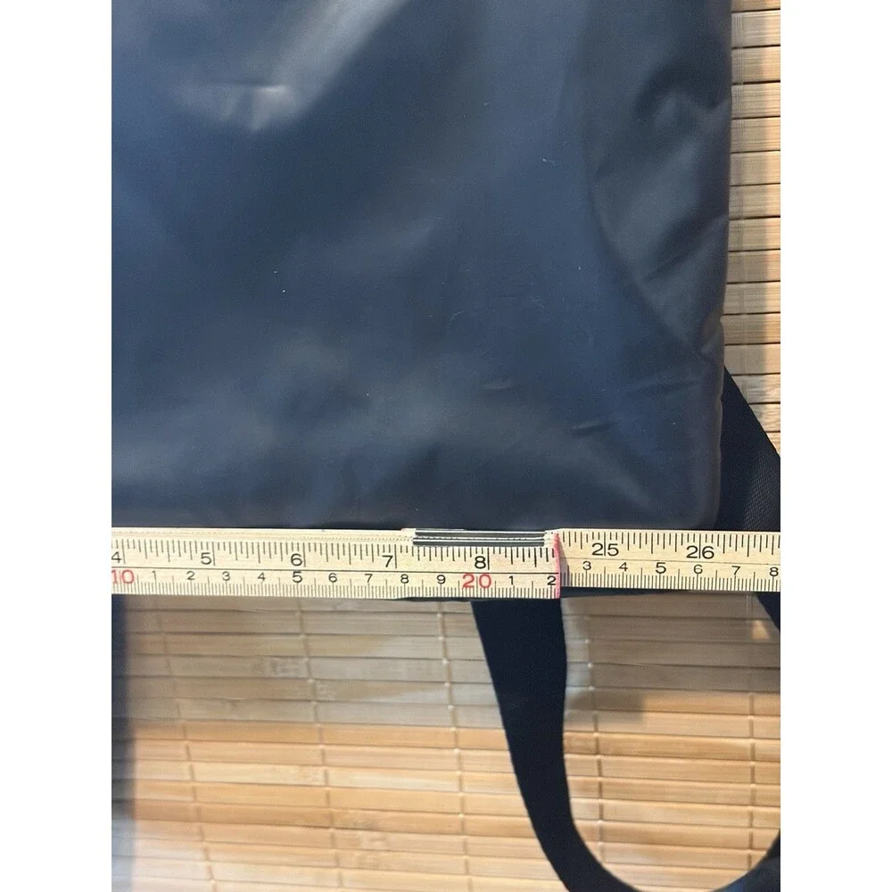 Black Drawstring Backpack Zip Front Pocket, Top Handle, Adjustable Straps